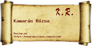 Kamarás Rózsa névjegykártya