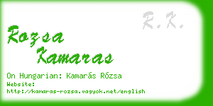 rozsa kamaras business card